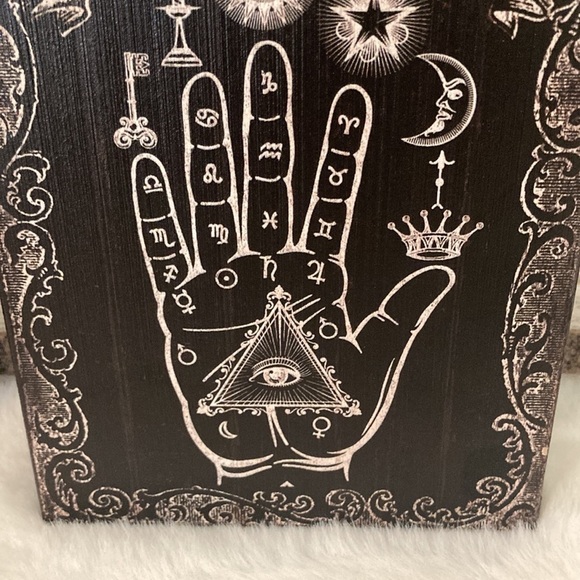 COPY - Distressed Wooden Halloween Palm Reading Tabletop Decor - Picture 3 of 6